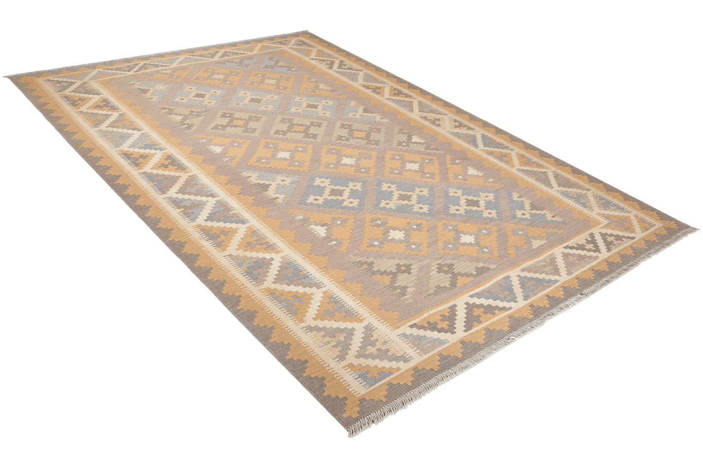 Kelim Gashgai — Handmade, 180x249 cm, Grey, 100% Virgin Wool | View 4