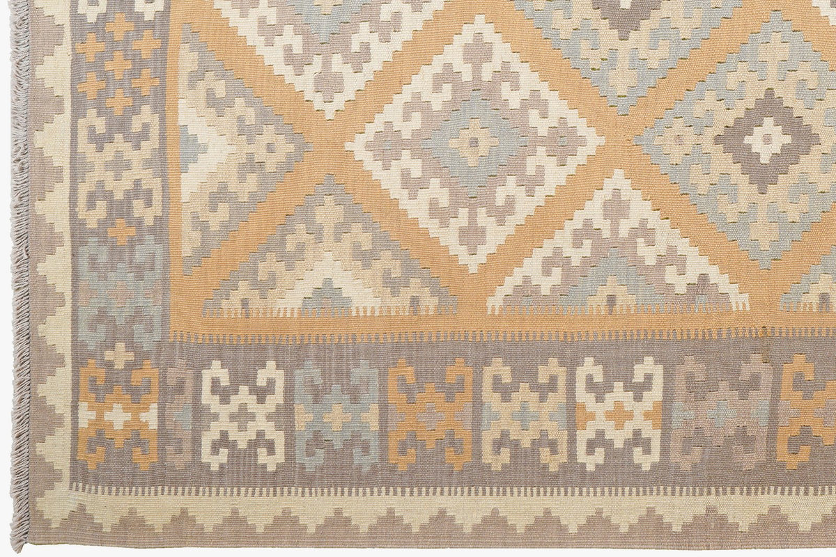 Kelim Gashgai · Handgewebt – Gelb, 247x182 cm, 100% Schurwolle | Ansicht 3