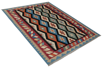 Kelim Gashgai — Handmade, 157x200 cm, Black, 100% Virgin Wool | View 4