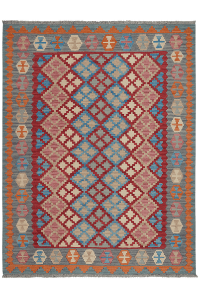 Kelim Gashgai — Handmade, 159x206 cm, Red, 100% Virgin Wool | Main view
