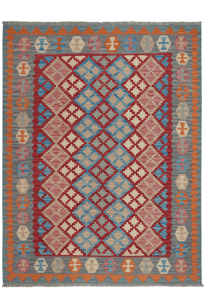 Kelim Gashgai — Handmade, 159x206 cm, Red, 100% Virgin Wool | Main view
