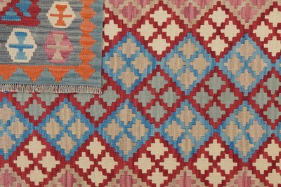 Kelim Gashgai — Handmade, 159x206 cm, Red, 100% Virgin Wool | View 6