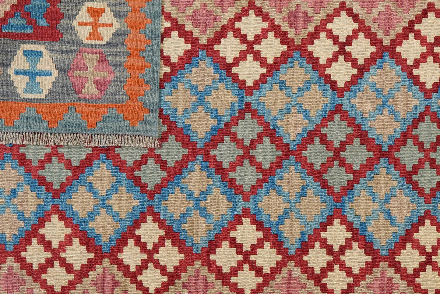 Kelim Gashgai — Handmade, 159x206 cm, Red, 100% Virgin Wool | View 6