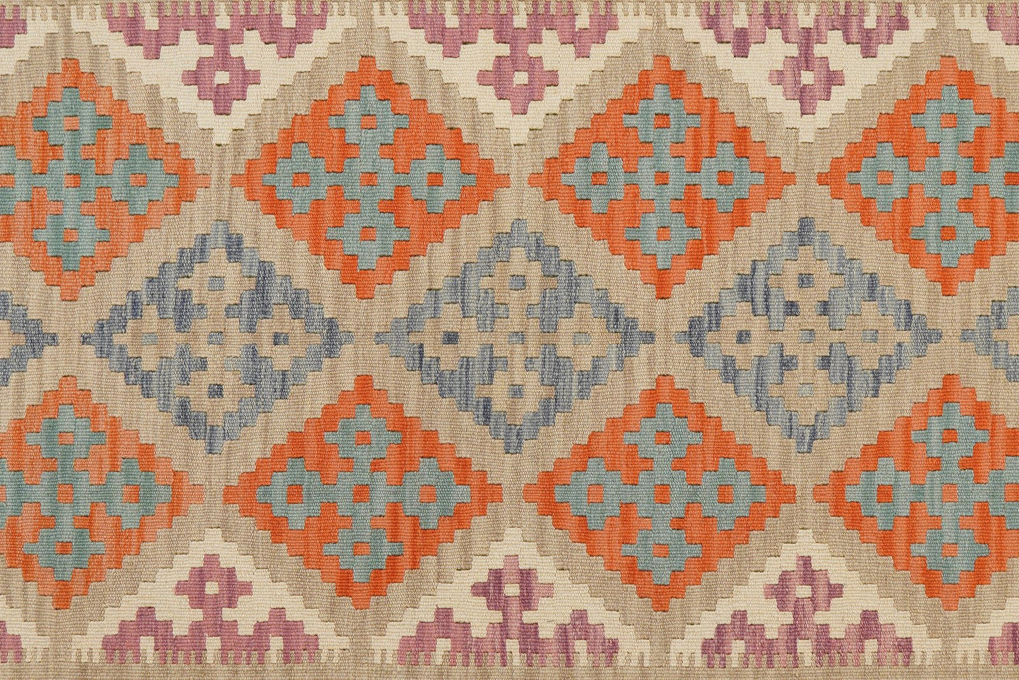 Kelim Gashgai — Handmade, 175x249 cm, Beige, 100% Virgin Wool | View 5