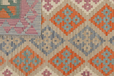 Kelim Gashgai — Handmade, 175x249 cm, Beige, 100% Virgin Wool | View 6