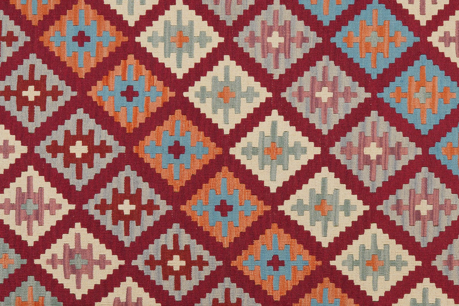Kelim Gashgai — Handmade, 175x253 cm, Red, 100% Virgin Wool | View 5