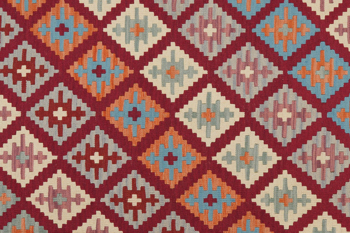 Kelim Gashgai — Handmade, 175x253 cm, Red, 100% Virgin Wool | View 5