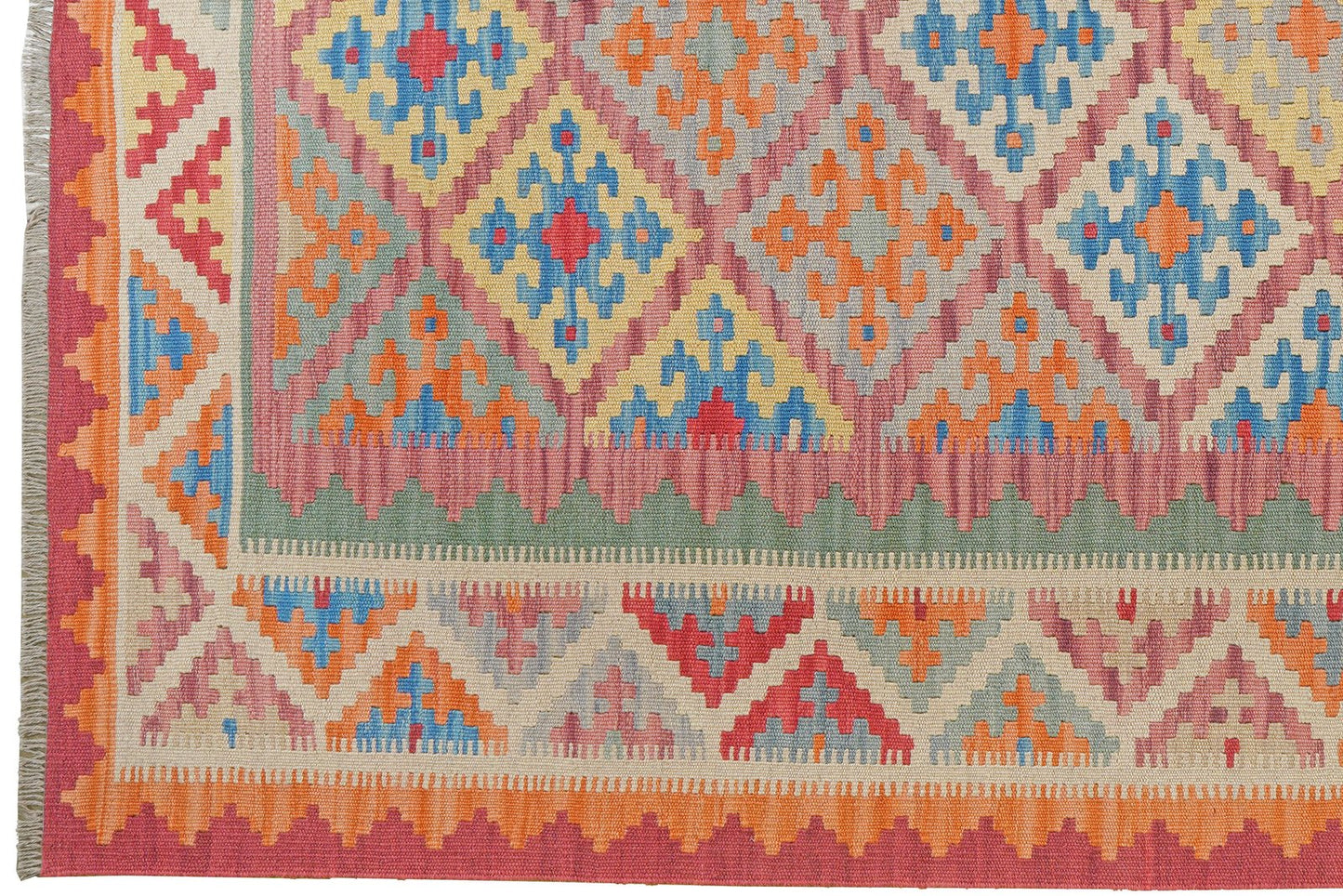 Kelim Gashgai — Handmade, 179x251 cm, Red, 100% Virgin Wool | View 3