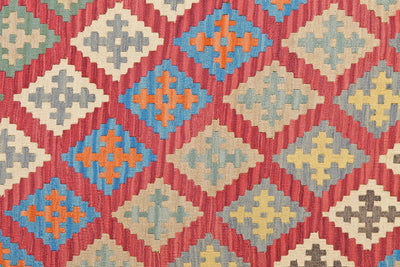 Kelim Gashgai — Handmade, 206x297 cm, Red, 100% Virgin Wool | View 5