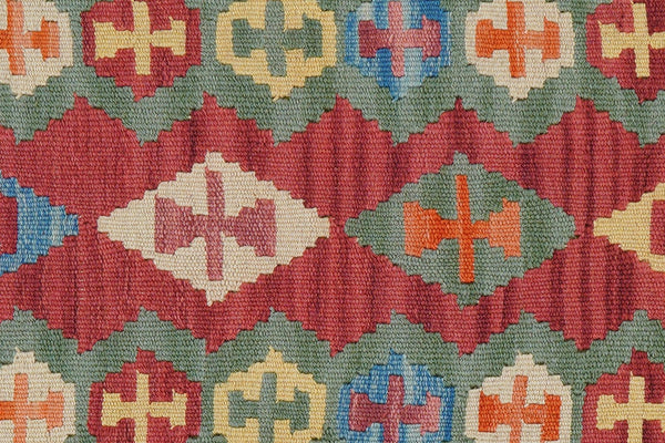 Kelim Gashgai — Handmade, 61x246 cm, Red, 100% Virgin Wool | View 5