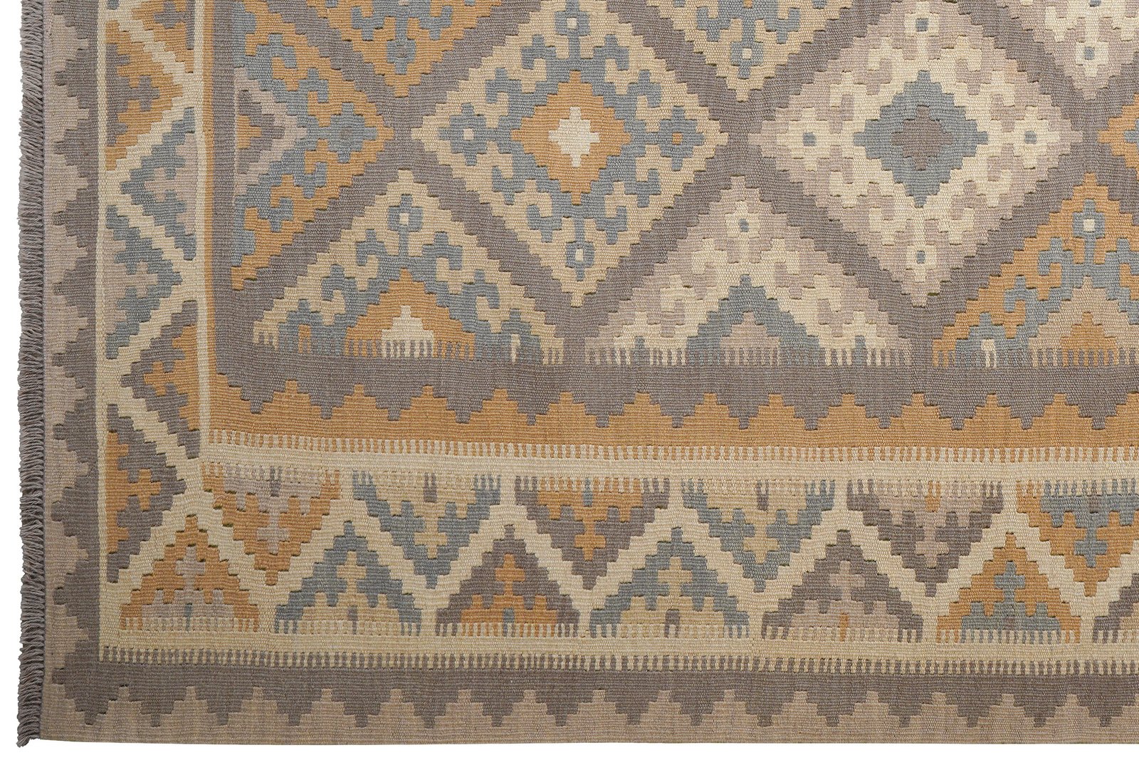 Kelim Gashgai — Handmade, 184x246 cm, Grey, 100% Virgin Wool | View 3