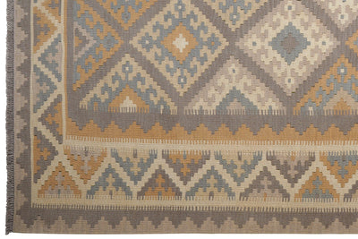Kelim Gashgai — Handmade, 184x246 cm, Grey, 100% Virgin Wool | View 3