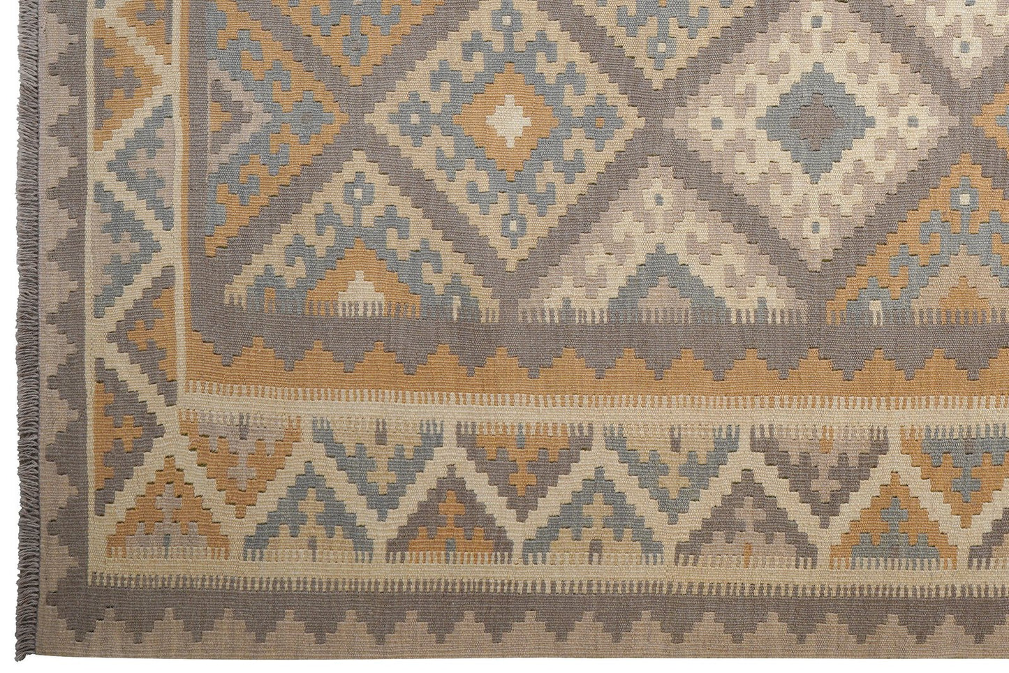 Kelim Gashgai — Handmade, 184x246 cm, Grey, 100% Virgin Wool | View 3