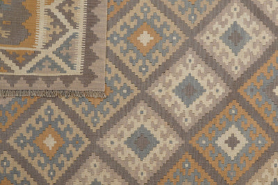 Kelim Gashgai — Handmade, 184x246 cm, Grey, 100% Virgin Wool | View 6
