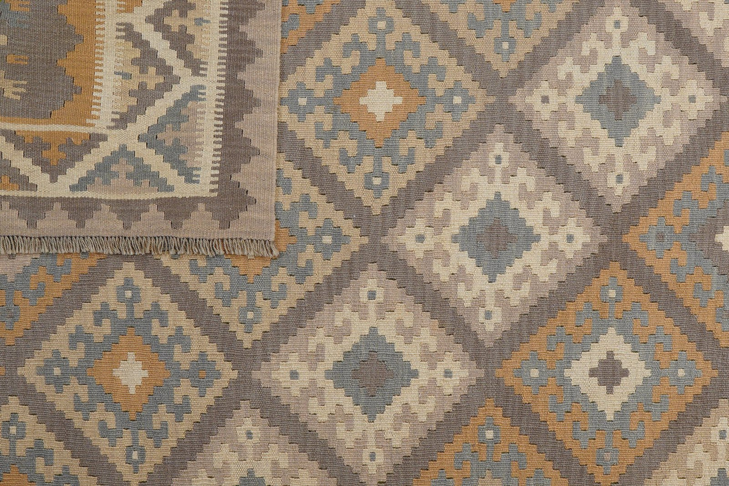 Kelim Gashgai — Handmade, 184x246 cm, Grey, 100% Virgin Wool | View 6
