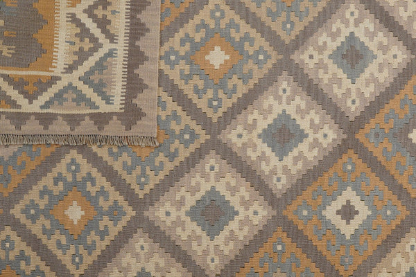 Kelim Gashgai — Handmade, 184x246 cm, Grey, 100% Virgin Wool | View 6