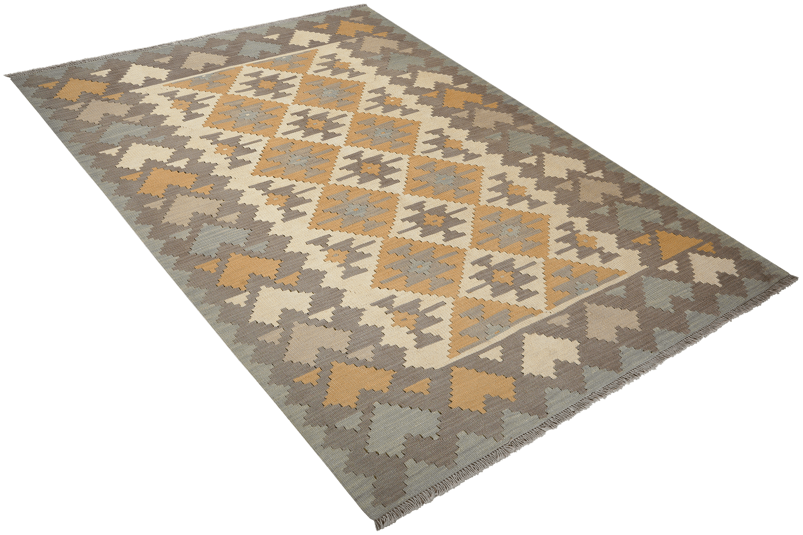 Kelim Gashgai — Handmade, 174x240 cm, Beige, 100% Virgin Wool | View 4