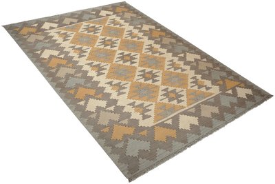 Kelim Gashgai — Handmade, 174x240 cm, Beige, 100% Virgin Wool | View 4
