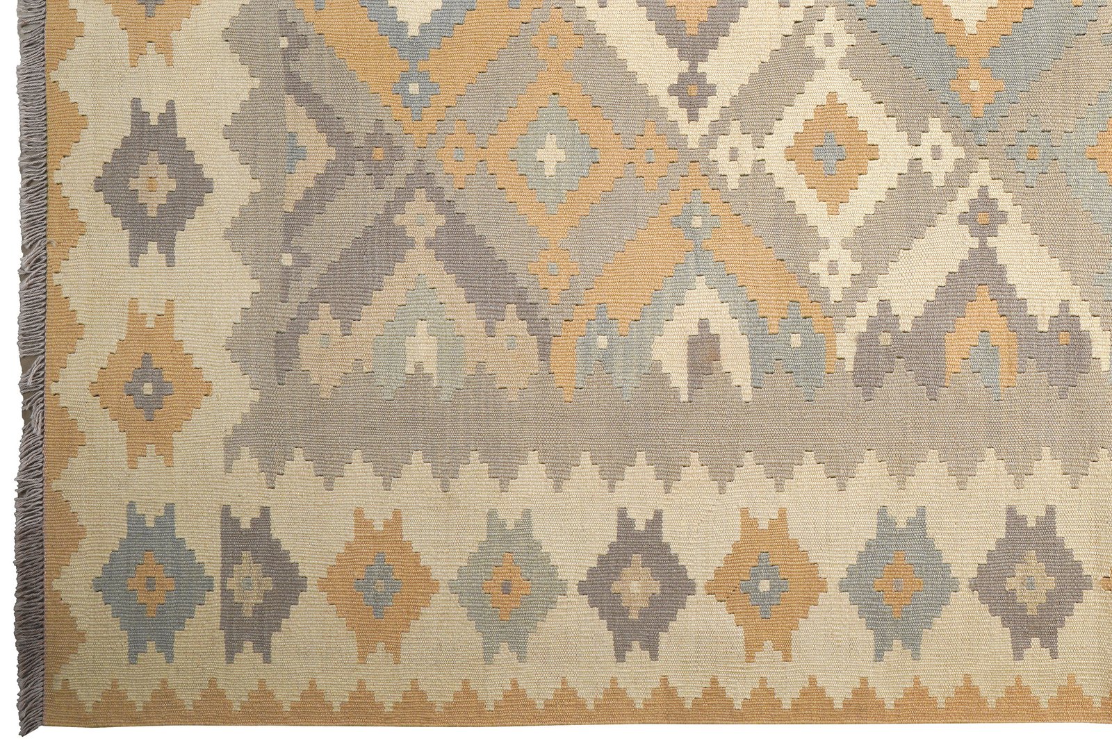 Kelim Gashgai — Handmade, 205x300 cm, Grey, 100% Virgin Wool | View 3