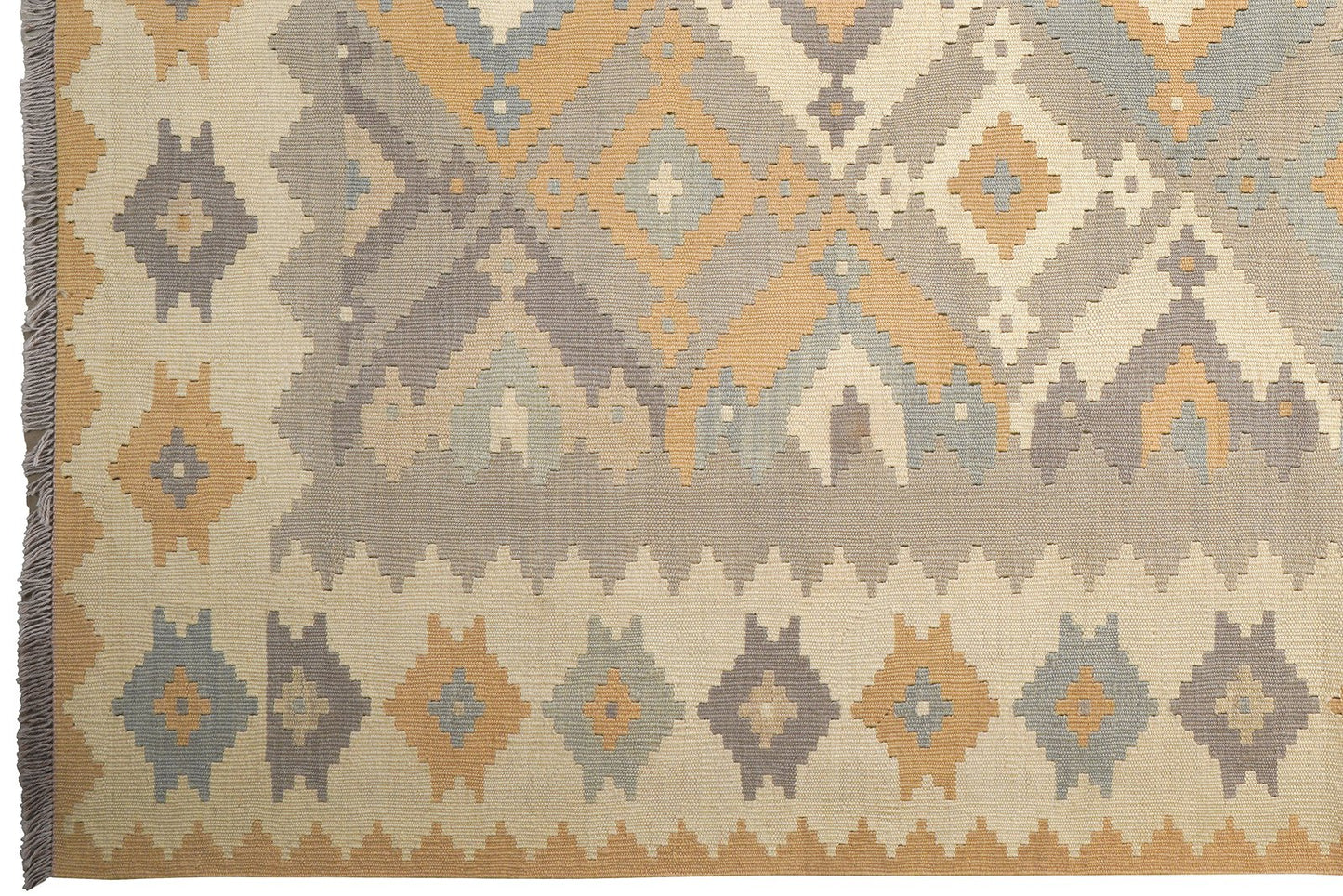 Kelim Gashgai — Handmade, 205x300 cm, Grey, 100% Virgin Wool | View 3