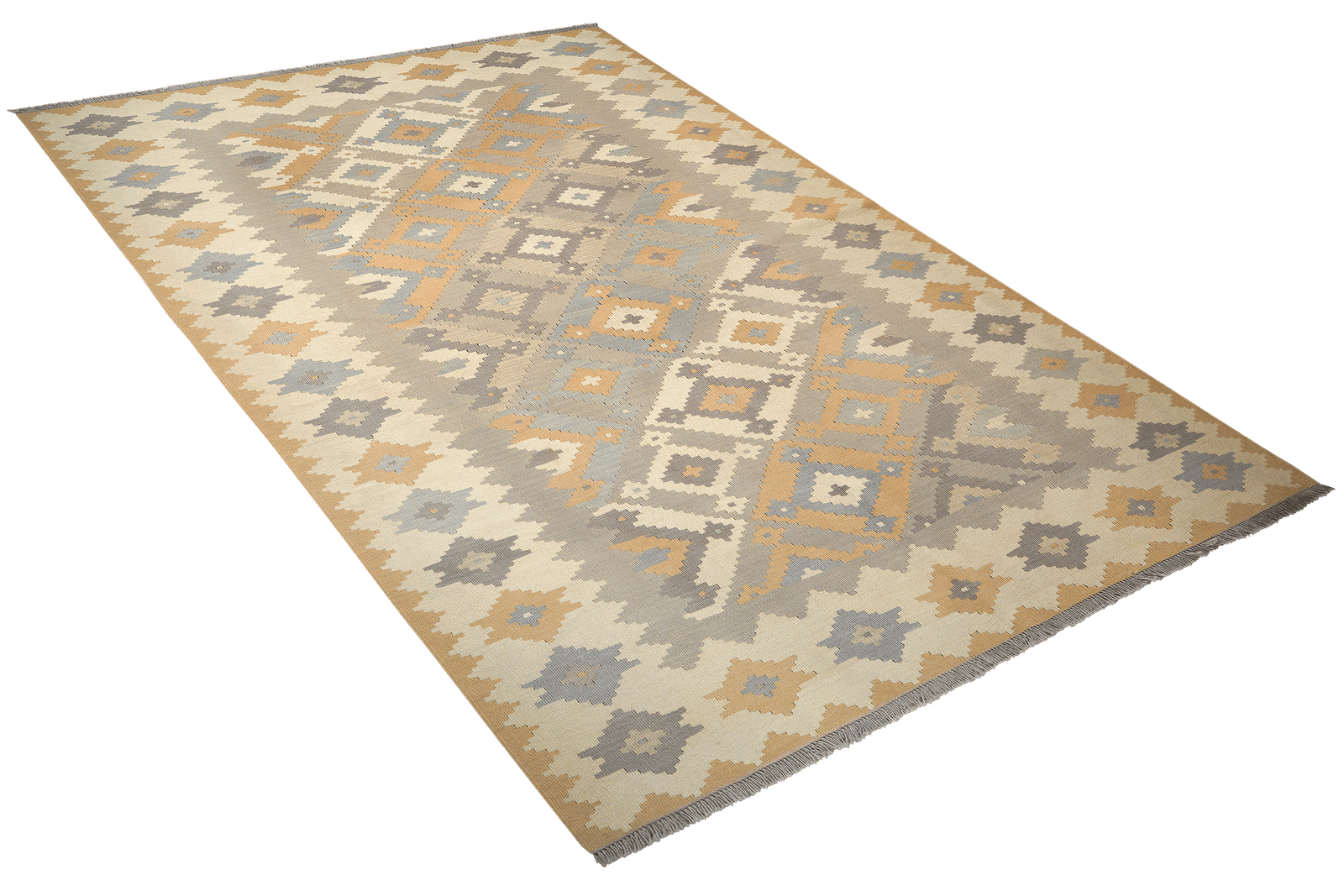 Kelim Gashgai — Handmade, 205x300 cm, Grey, 100% Virgin Wool | View 4