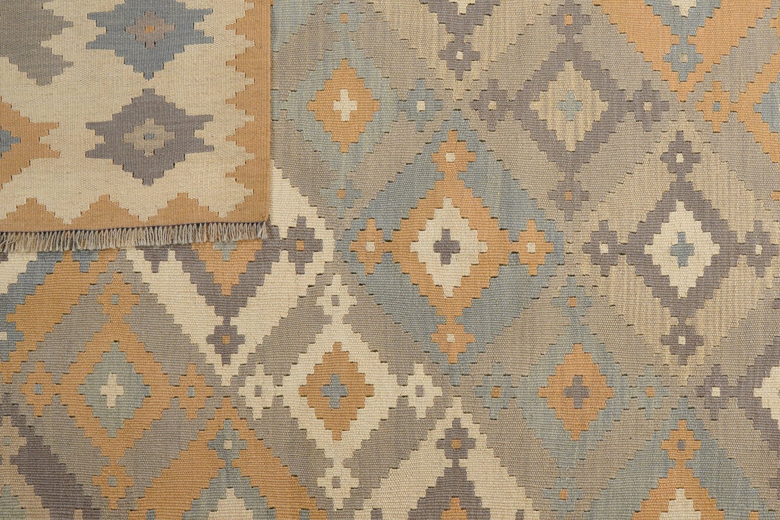 Kelim Gashgai — Handmade, 205x300 cm, Grey, 100% Virgin Wool | View 6