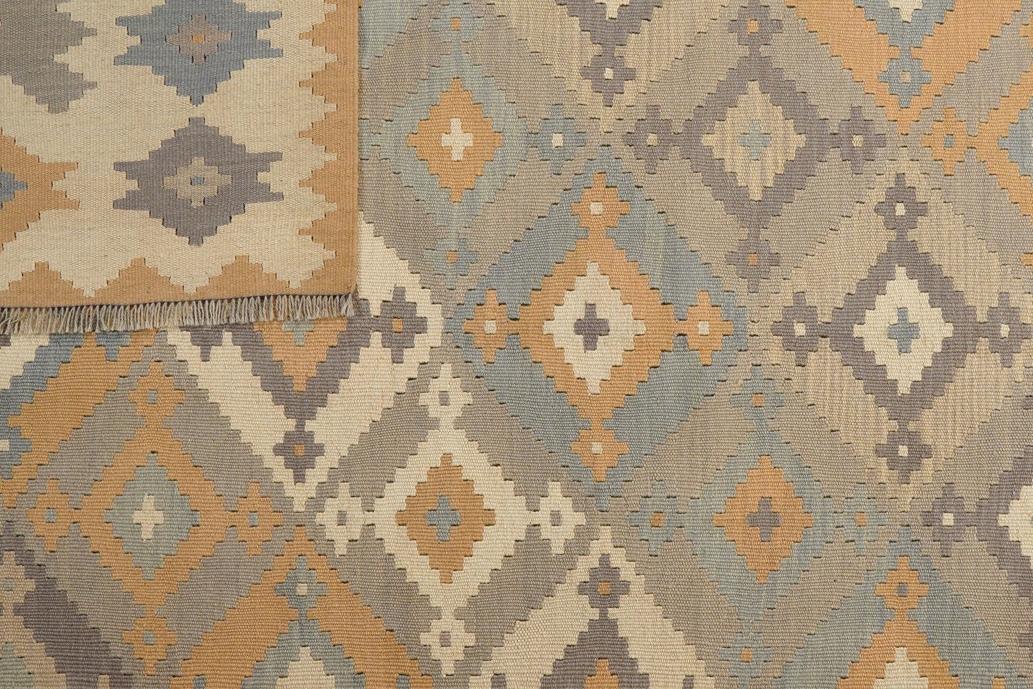 Kelim Gashgai — Handmade, 205x300 cm, Grey, 100% Virgin Wool | View 6