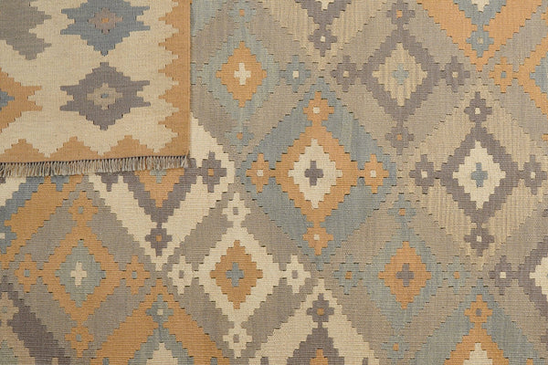 Kelim Gashgai — Handmade, 205x300 cm, Grey, 100% Virgin Wool | View 6