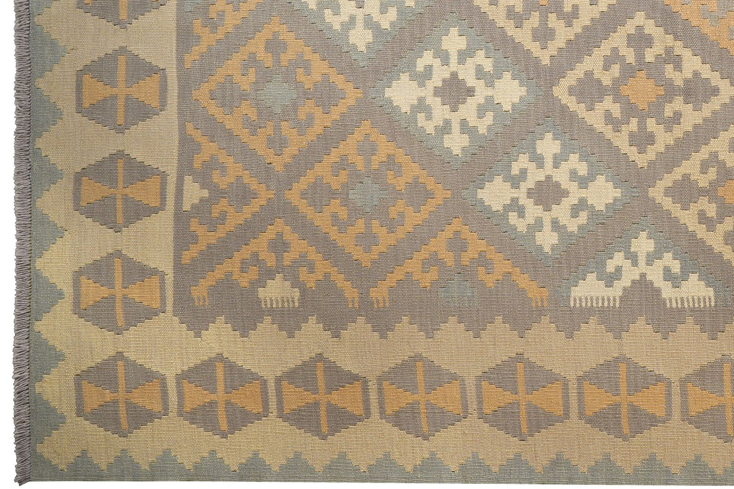 Kelim Gashgai — Handmade, 209x302 cm, Grey, 100% Virgin Wool | View 3