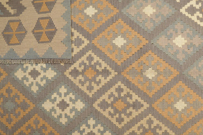 Kelim Gashgai — Handmade, 209x302 cm, Grey, 100% Virgin Wool | View 6