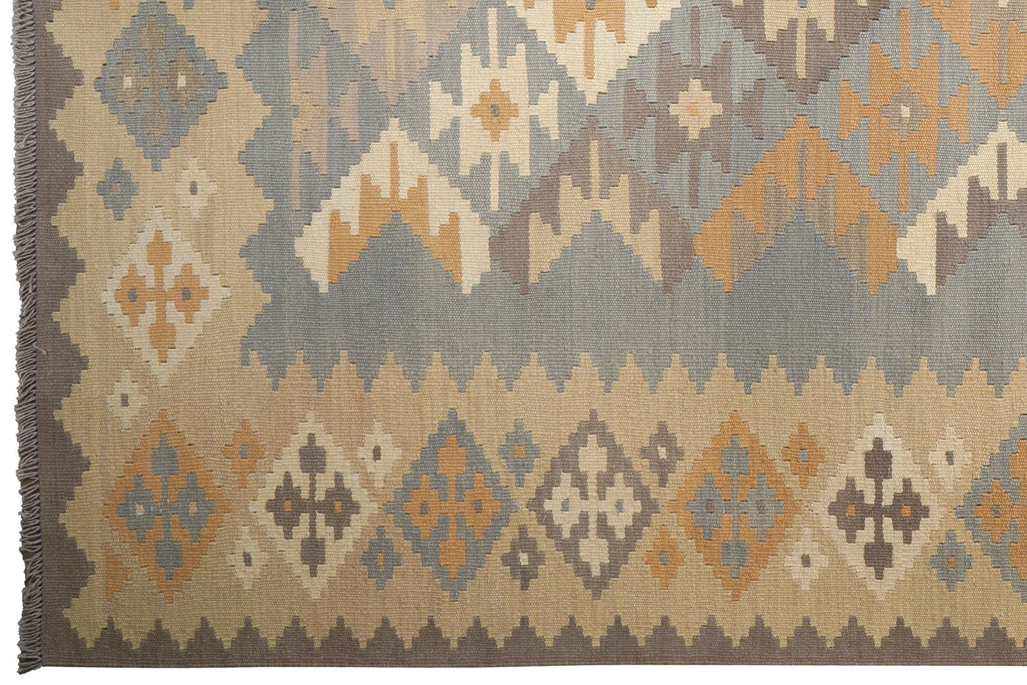 Kelim Gashgai — Handmade, 203x291 cm, Grey, 100% Virgin Wool | View 3