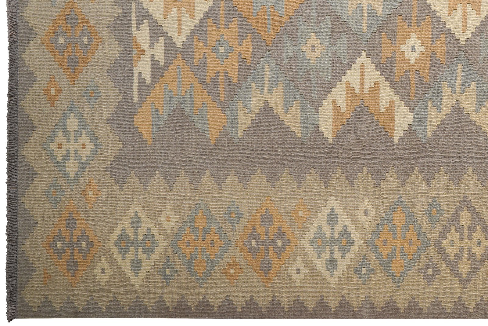 Kelim Gashgai — Handmade, 202x291 cm, Grey, 100% Virgin Wool | View 3