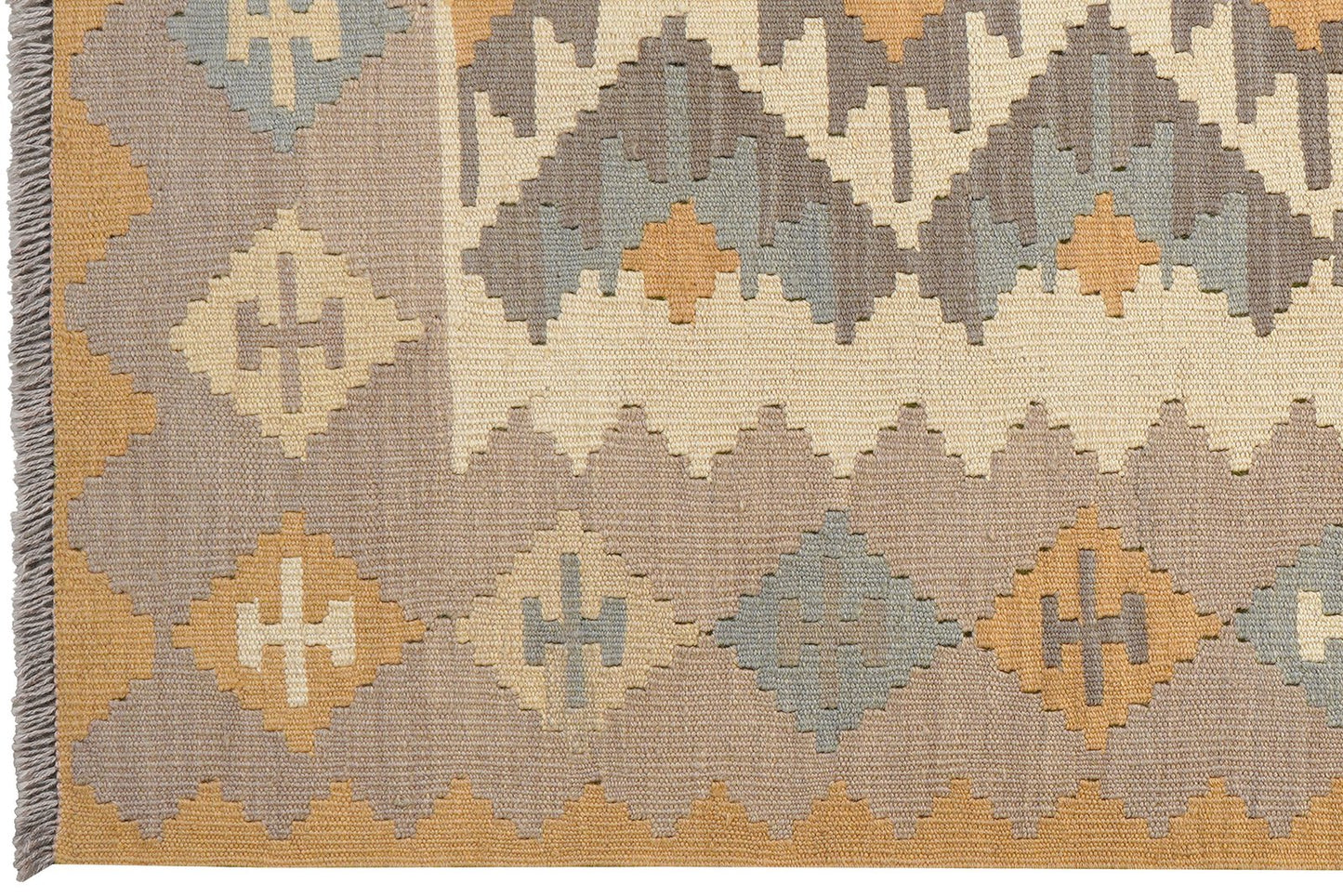 Kelim Gashgai — Handmade, 122x185 cm, Beige, 100% Virgin Wool | View 3