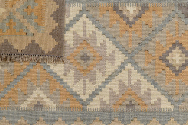 Kelim Gashgai — Handmade, 118x178 cm, Grey, 100% Virgin Wool | View 6