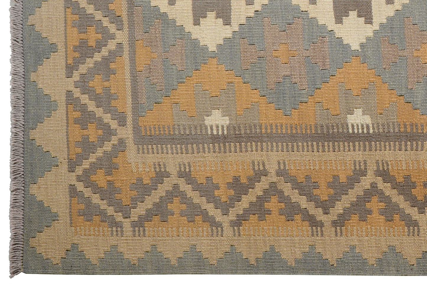 Kelim Gashgai — Handmade, 128x180 cm, Grey, 100% Virgin Wool | View 3