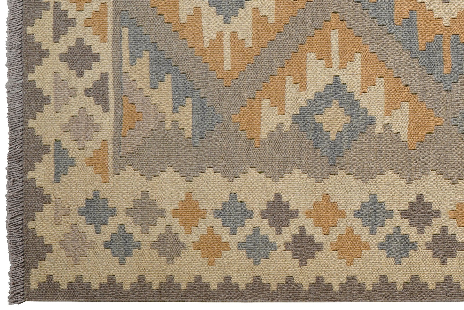 Kelim Gashgai — Handmade, 125x176 cm, Grey, 100% Virgin Wool | View 3