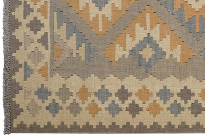 Kelim Gashgai — Handmade, 125x176 cm, Grey, 100% Virgin Wool | View 3