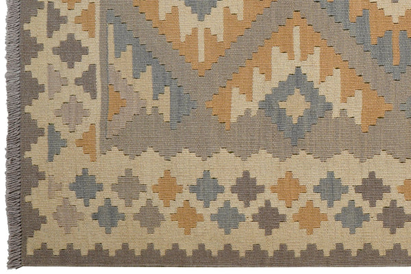 Kelim Gashgai — Handmade, 125x176 cm, Grey, 100% Virgin Wool | View 3