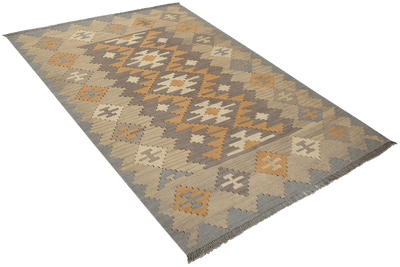 Kelim Gashgai — Handmade, 121x176 cm, Grey, 100% Virgin Wool | View 4