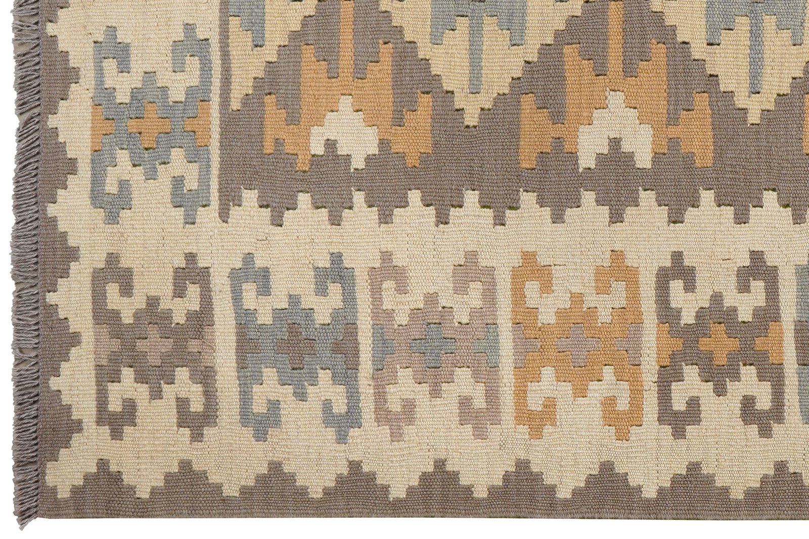 Kelim Gashgai — Handmade, 119x173 cm, Grey, 100% Virgin Wool | View 3