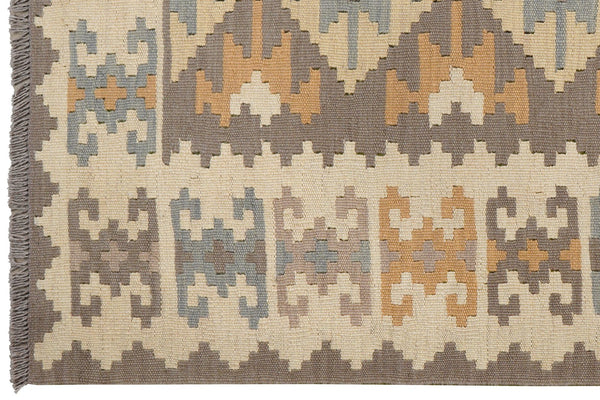 Kelim Gashgai — Handmade, 119x173 cm, Grey, 100% Virgin Wool | View 3