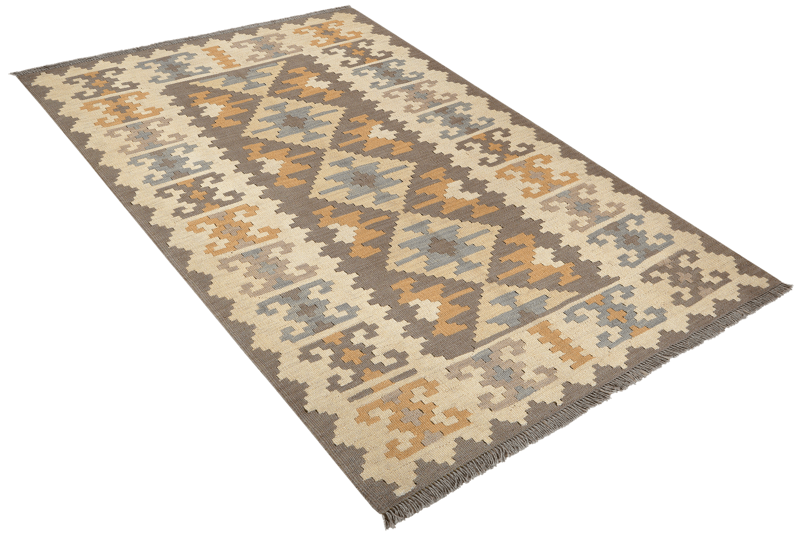 Kelim Gashgai — Handmade, 119x173 cm, Grey, 100% Virgin Wool | View 4