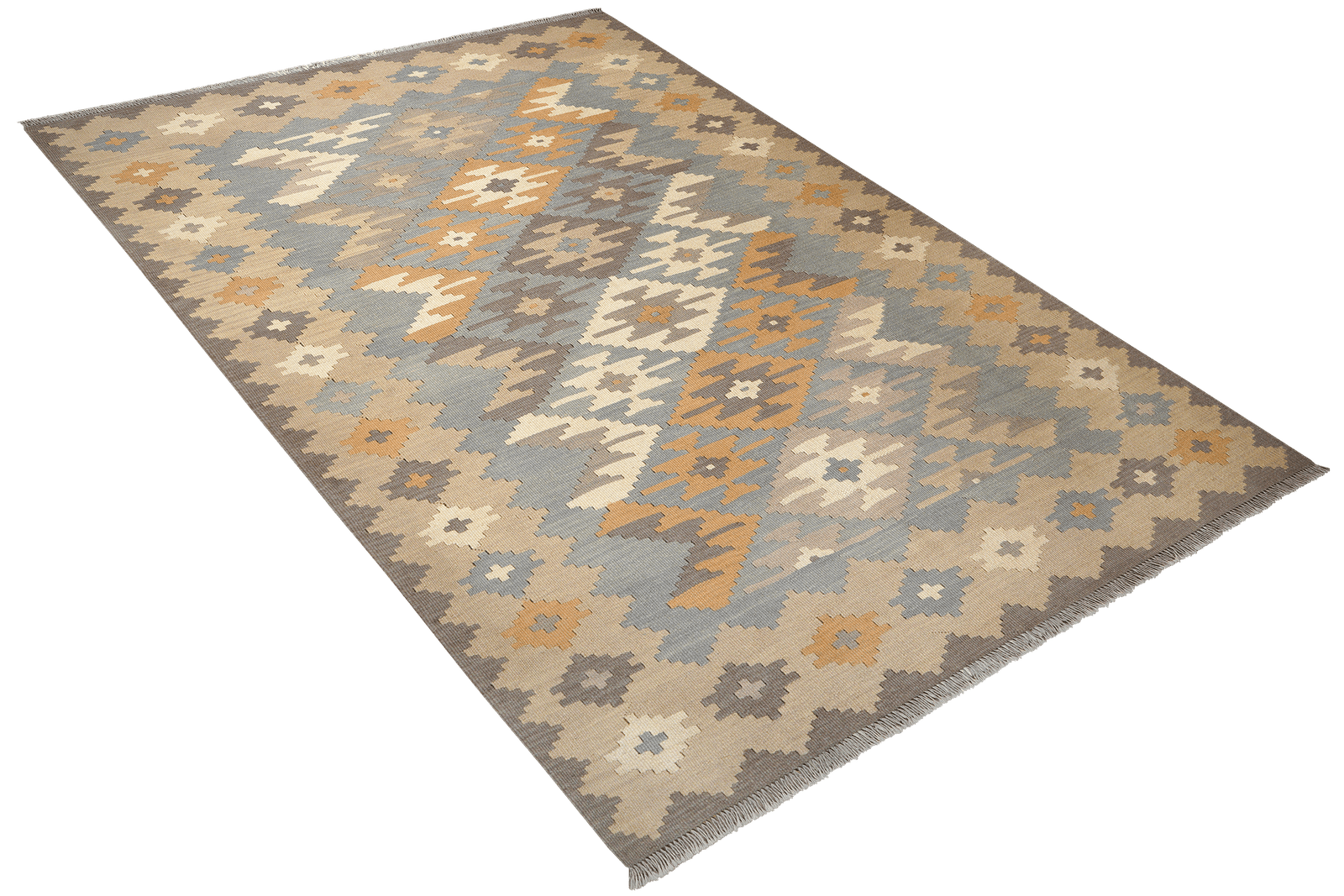 Kelim Gashgai — Handmade, 170x239 cm, Blue, 100% Virgin Wool | View 4