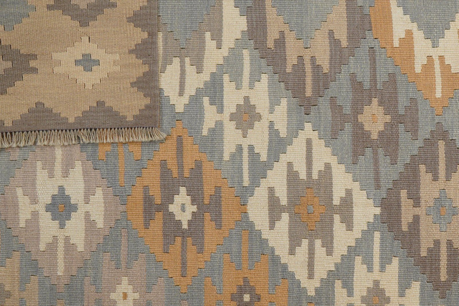 Kelim Gashgai — Handmade, 170x239 cm, Blue, 100% Virgin Wool | View 6