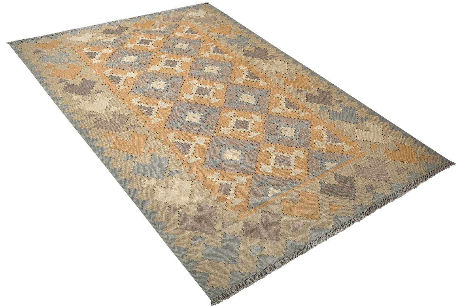 Kelim Gashgai — Handmade, 177x245 cm, Yellow, 100% Virgin Wool | View 4