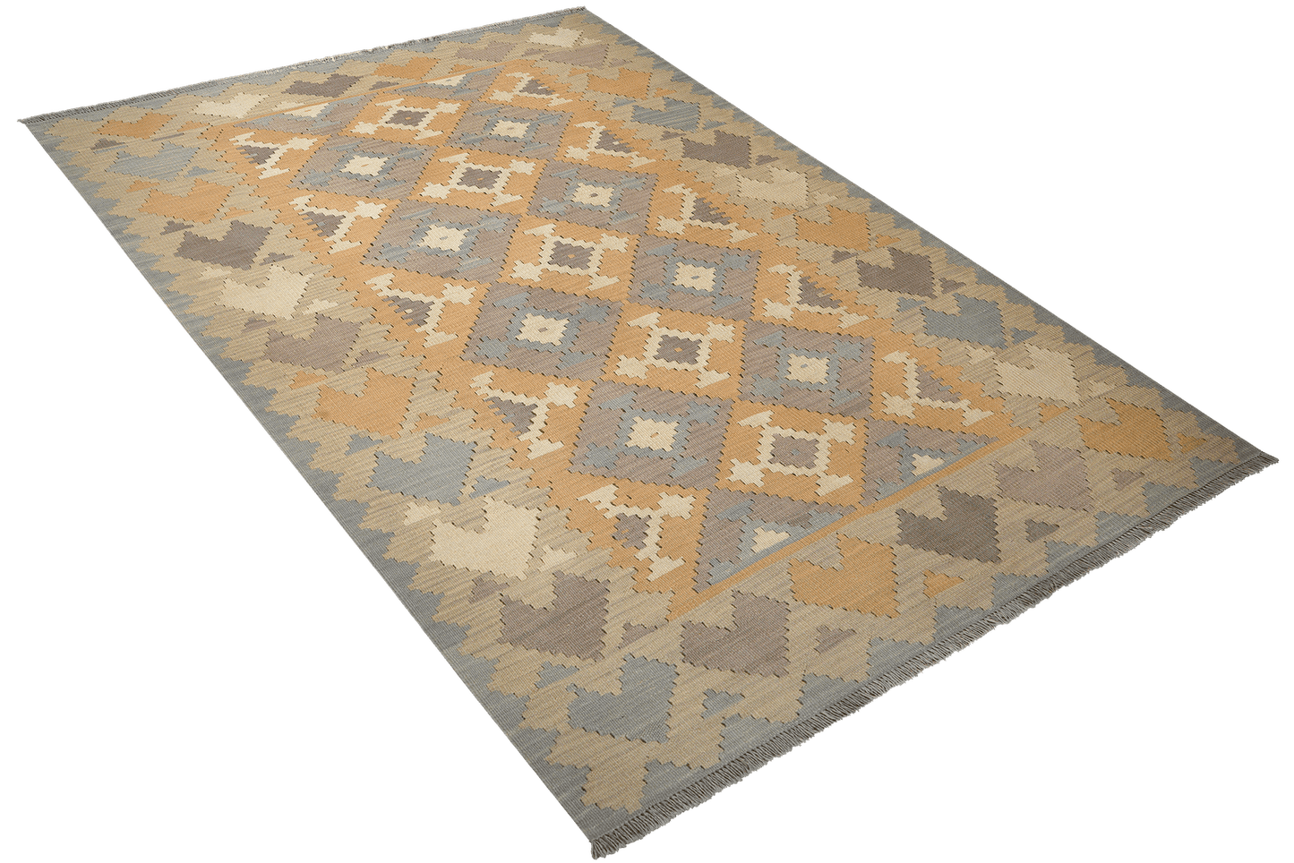 Kelim Gashgai — Handmade, 177x245 cm, Yellow, 100% Virgin Wool | View 4