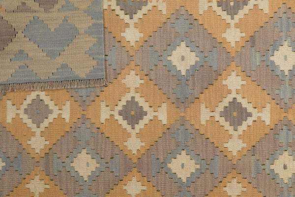 Kelim Gashgai — Handmade, 177x245 cm, Yellow, 100% Virgin Wool | View 6
