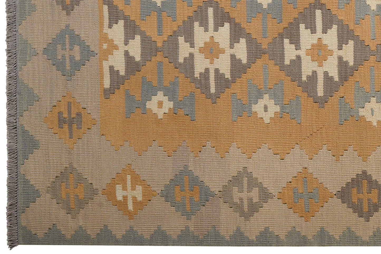 Kelim Gashgai — Handmade, 170x238 cm, Yellow, 100% Virgin Wool | View 3