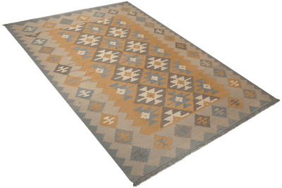 Kelim Gashgai — Handmade, 170x238 cm, Yellow, 100% Virgin Wool | View 4