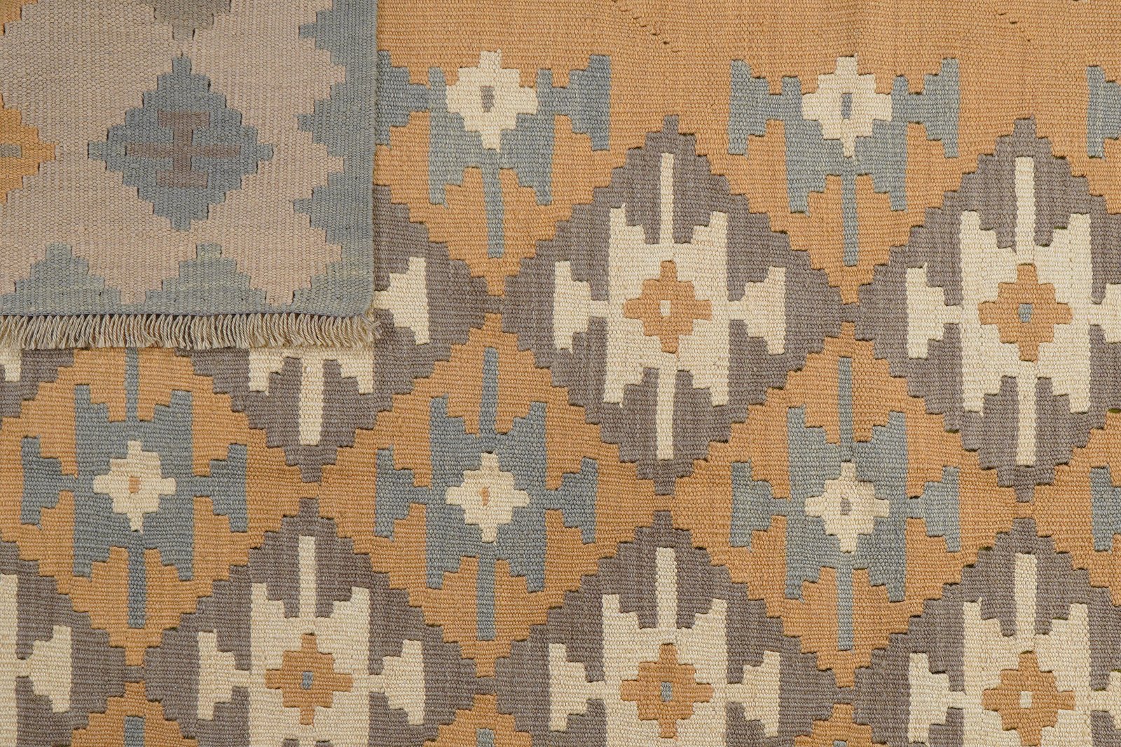 Kelim Gashgai — Handmade, 170x238 cm, Yellow, 100% Virgin Wool | View 6